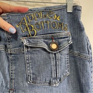 Apple Bottoms asymmetrical high low blue denim skirt 
RARE!!!